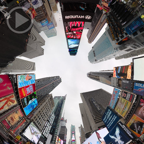 Arranhacéus na Times Square em 360x180°