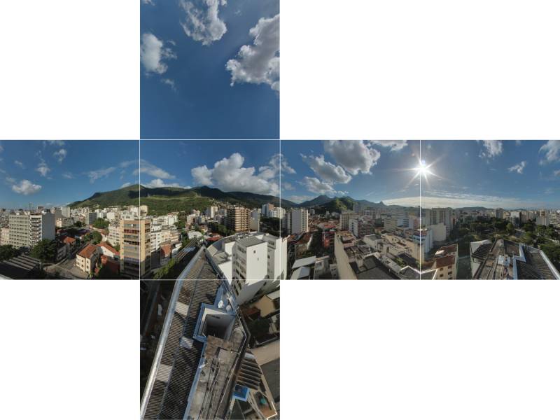 céu azul claro hdri 360 panorama em projeção perfeita com zênite para uso  em gráficos 3D